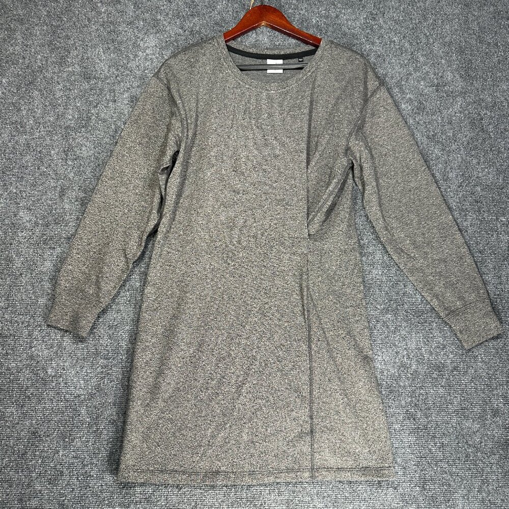 CAbi 3650 Put On Dress Womens Small Gray Knit Stretch Cuffed Sleeve Pullover